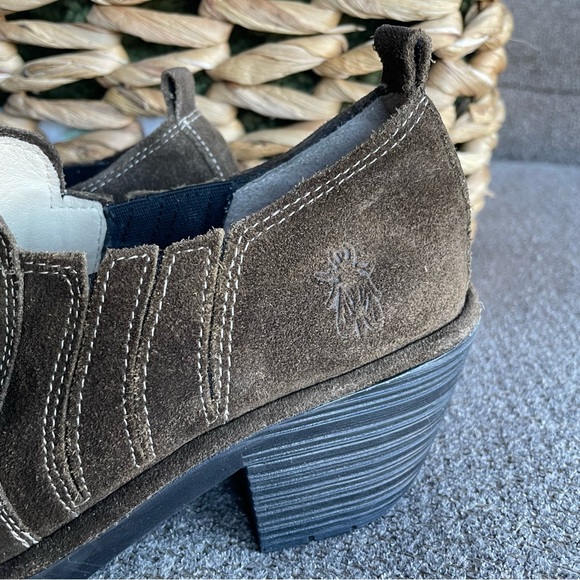 Fly London Wate Slip On Suede Ankle Booties Brown Women’s Size 8/39 - Picture 8 of 12